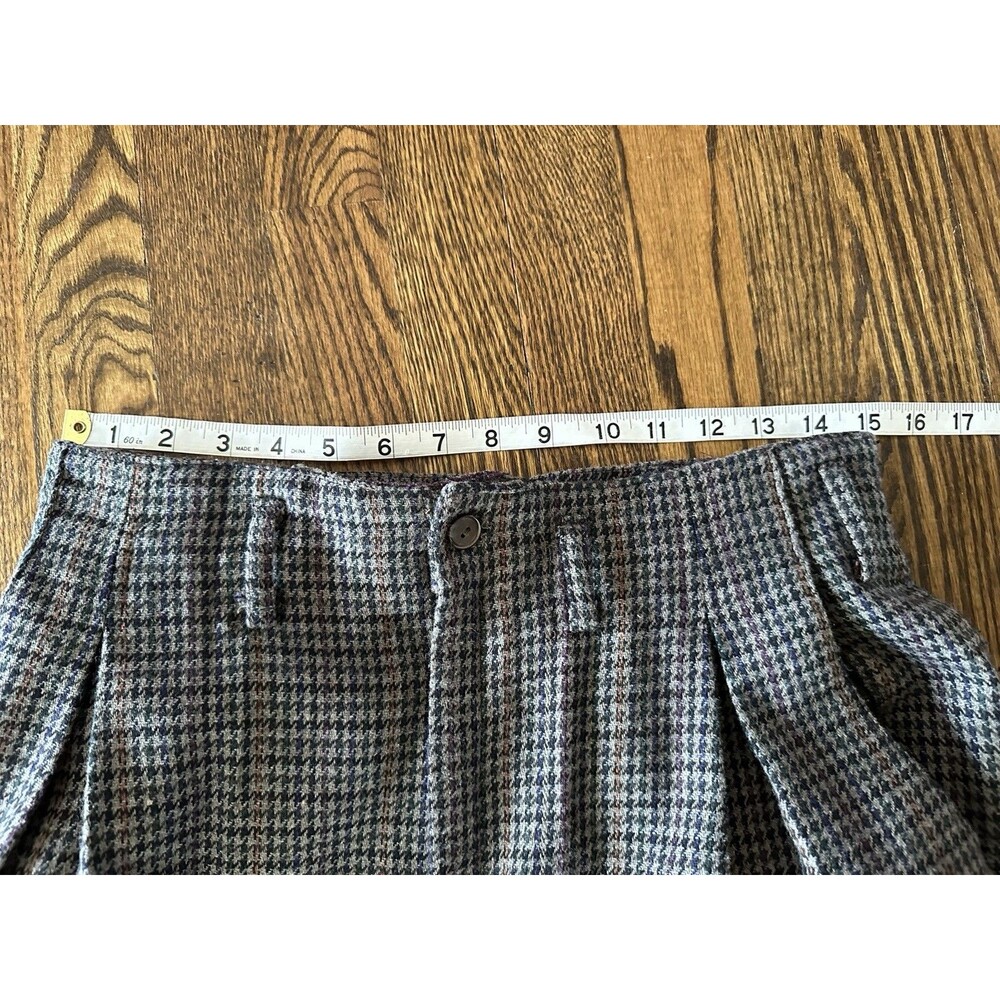 Casablanca Vintage Women's Wool Linen Houndstooth Trouser Dress Pants Size 12 - Picture 8 of 11